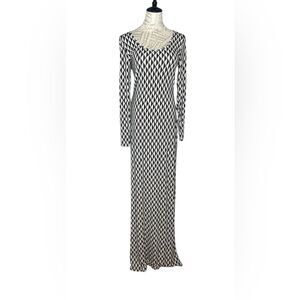 Tart Maxi Dress Long Sleeves Geometric Print M